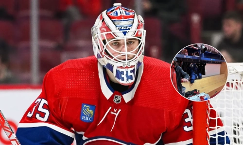 Photo of Canadiens goalie Samuel Montembeault Photo of Canadiens goalie Samuel Montembeault
