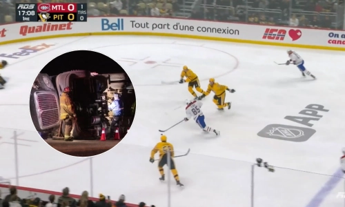 Montreal Canadiens vs Pittsburgh Penguins. Accident. Montreal Canadiens vs Pittsburgh Penguins. Accident.