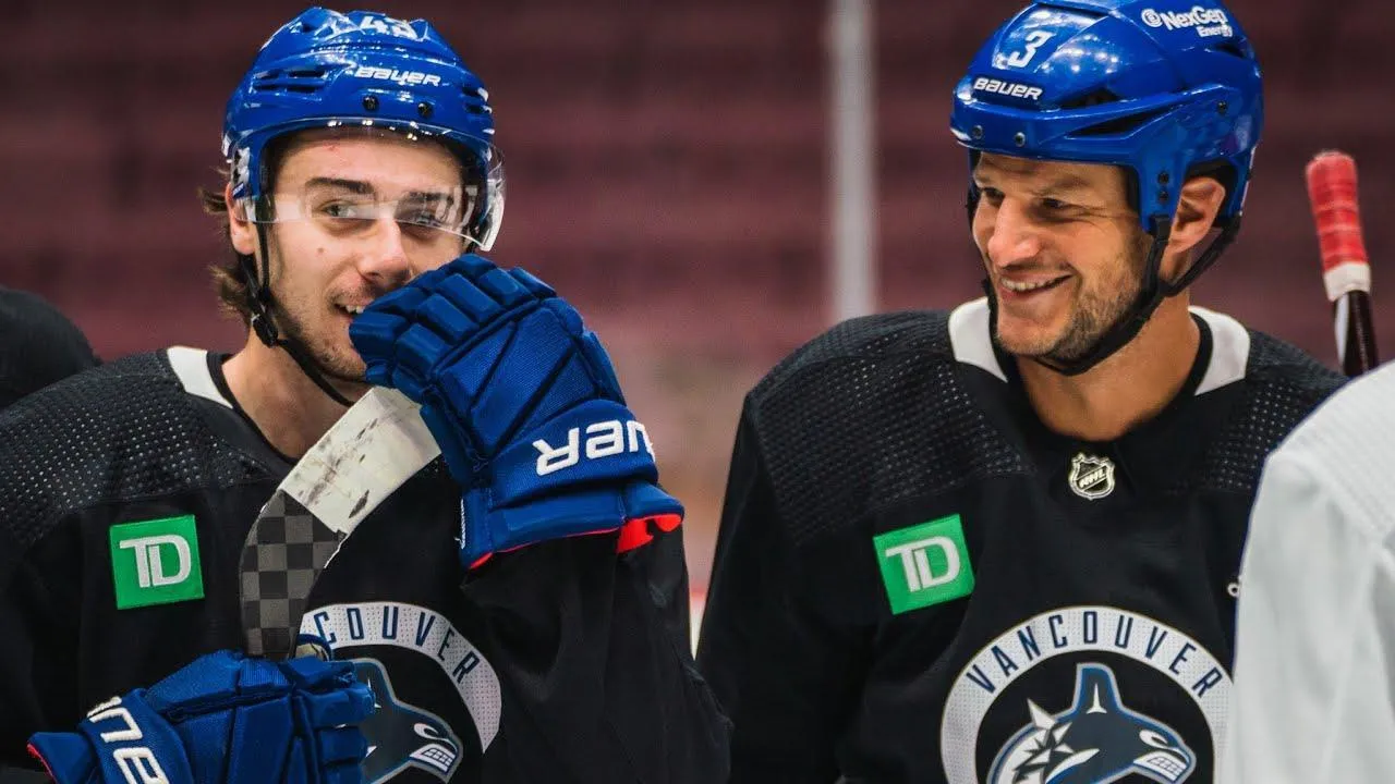 Kevin Bieksa gives backhanded energy while commenting on Quinn Hughes' legacy with the Vancouver Can