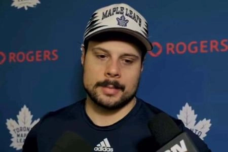 Maple Leafs captain Auston Matthews speaks to reporters after Toronto's 5-1 loss to the Dallas Stars.