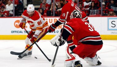 Bussi makes 15 saves for 1st NHL shutout, Ehlers scores in OT in Hurricanes' 1-0 win over Flames | National Sports