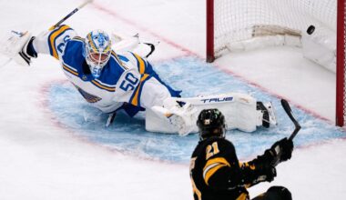 Zacha scores twice, Korpisalo makes 37 saves in Bruins' 5-2 win over Blues |