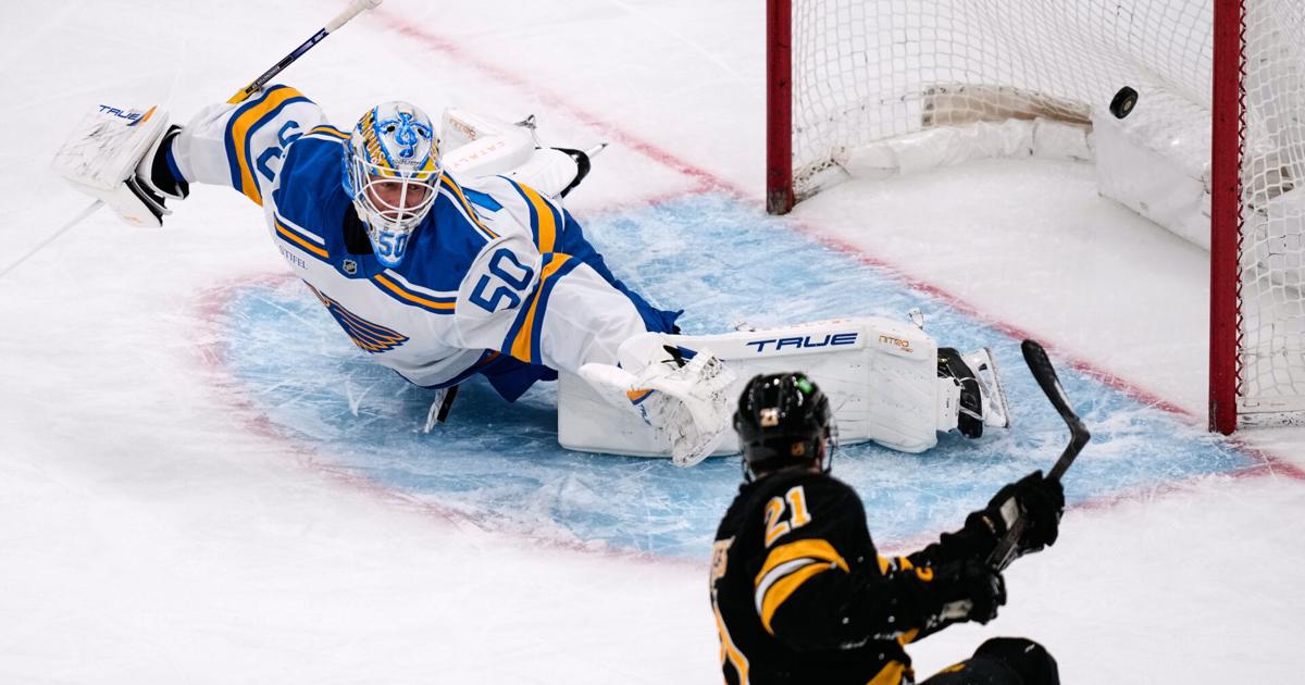 Zacha scores twice, Korpisalo makes 37 saves in Bruins' 5-2 win over Blues |