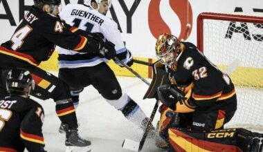Wolf's 28-save shutout leads Calgary Flames to 2-0 win over Utah Mammoth | National Sports