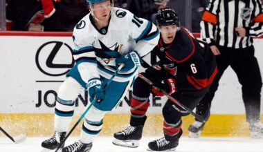 Macklin Celebrini has goal and 2 assists in the Sharks' 4-1 win over the Hurricanes |