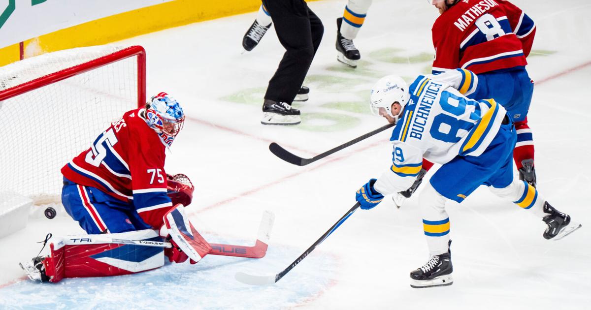 Blues captain Brayden Schenn has 2 goals and an assist in 4-3 over the Canadiens |