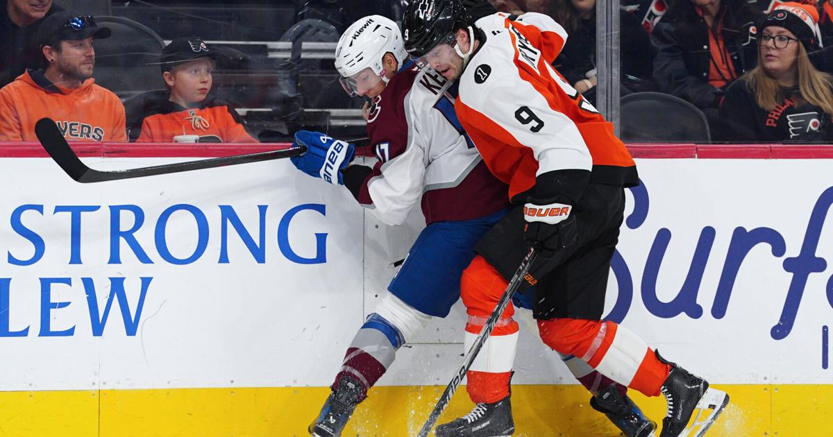 MacKinnon extends his NHL points lead in Colorado’s 3-2 win over the Flyers |