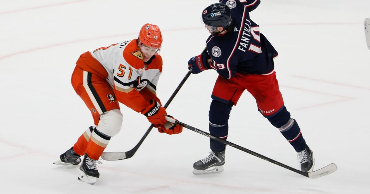 Adam Fantilli’s OT goal lifts Blue Jackets past Ducks 4–3 | Associated Press