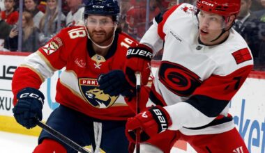 Kunin and Lundell score during Panthers' 5-goal 3rd period in 5-2 win over Hurricanes |