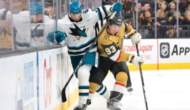 Marner scores 2 as Golden Knights get 5 in 1st period and beat Sharks 7-2 |