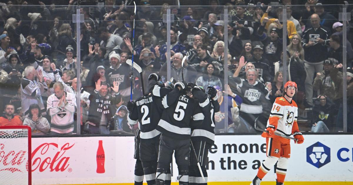 Alex Laferriere nets hat trick as Kings end scoring funk in 6-1 win over Ducks | National