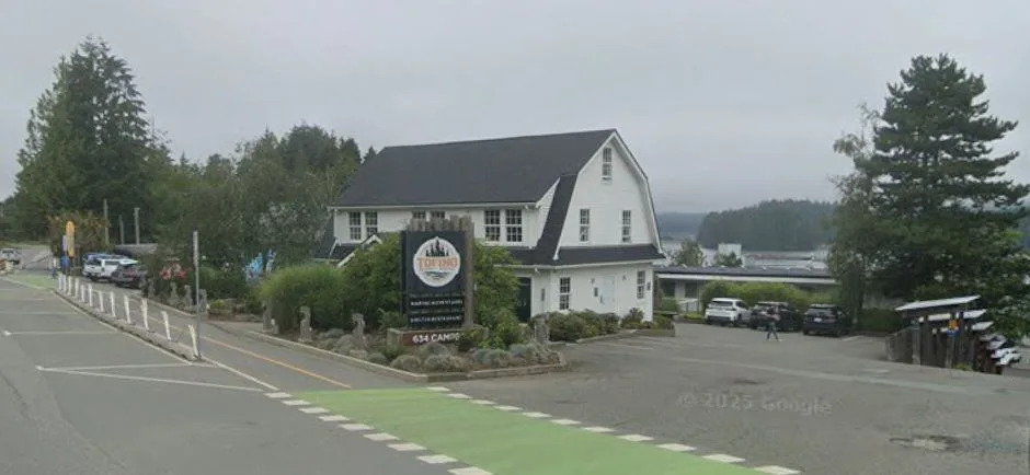 A Google Maps image shows the Tofino Resort and Marina.