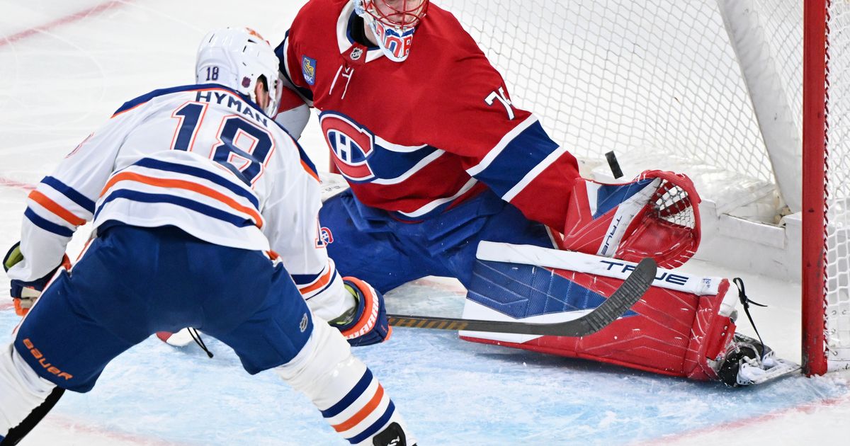 Jakub Dobes stops 27 shots in the Canadiens' 4-1 victory over the Oilers :: WRAL.com