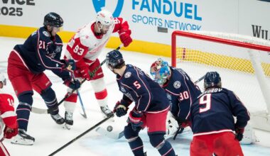 Blue Jackets overcome Red Wings' late lead to win 6-5 in shootout