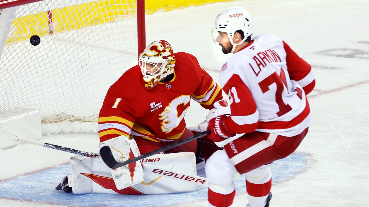 Wings douse Flames after nearly blowing four-goal lead