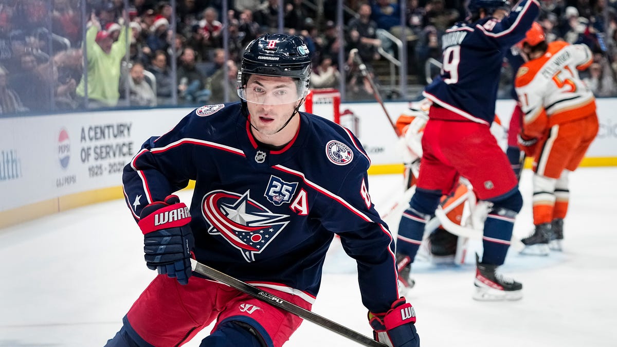 2 Werenski goals give Columbus Blue Jackets 4-3 OT win over Ducks