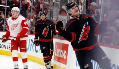 Red Wings stumble back to action with loss to Hurricanes