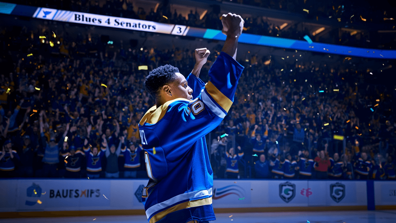 Blues beat Senators 4-3 with come-from-behind rally, snap road struggles