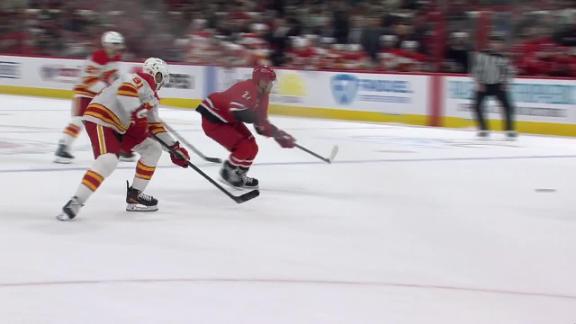 Bussi makes 15 saves for 1st NHL shutout, Ehlers scores in OT in Hurricanes' 1-0 win over Flames