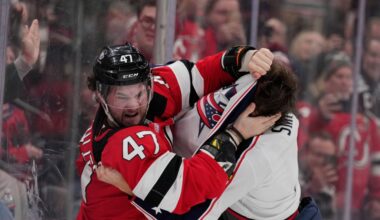 Devils-Blue Jackets rivalry heats up after teams drop the gloves at The Rock – Trentonian