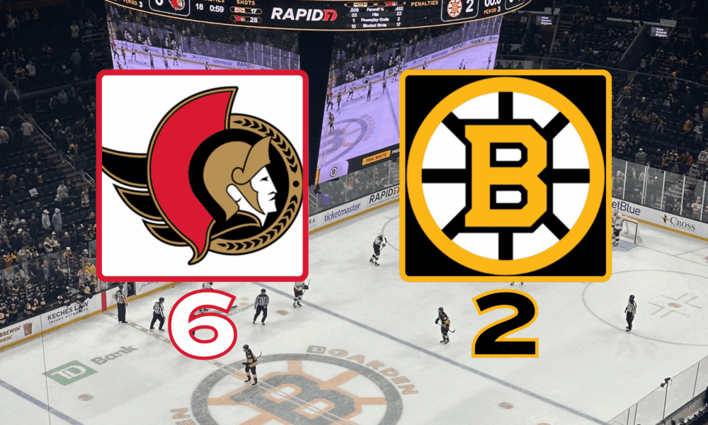 Bruins 2-6 Senators on December 21, 2025
