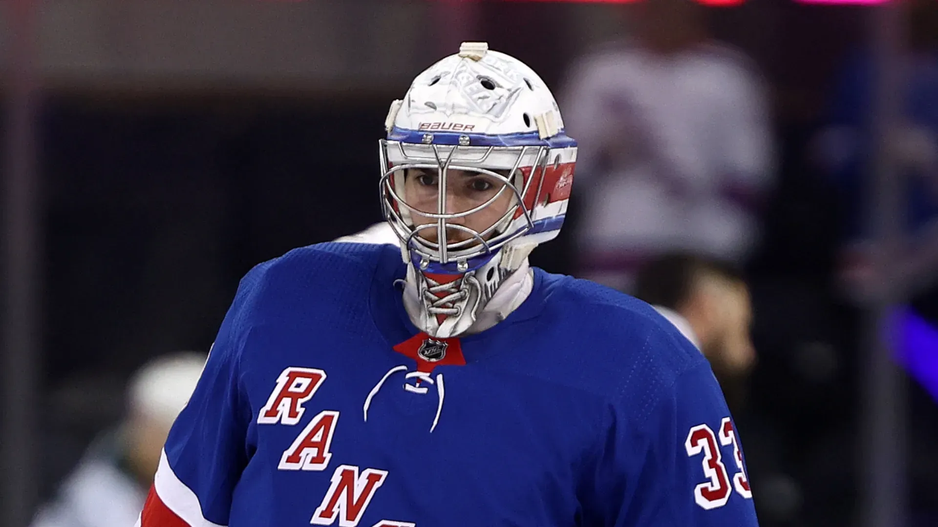 Dylan Garand during an NHL preseason game
