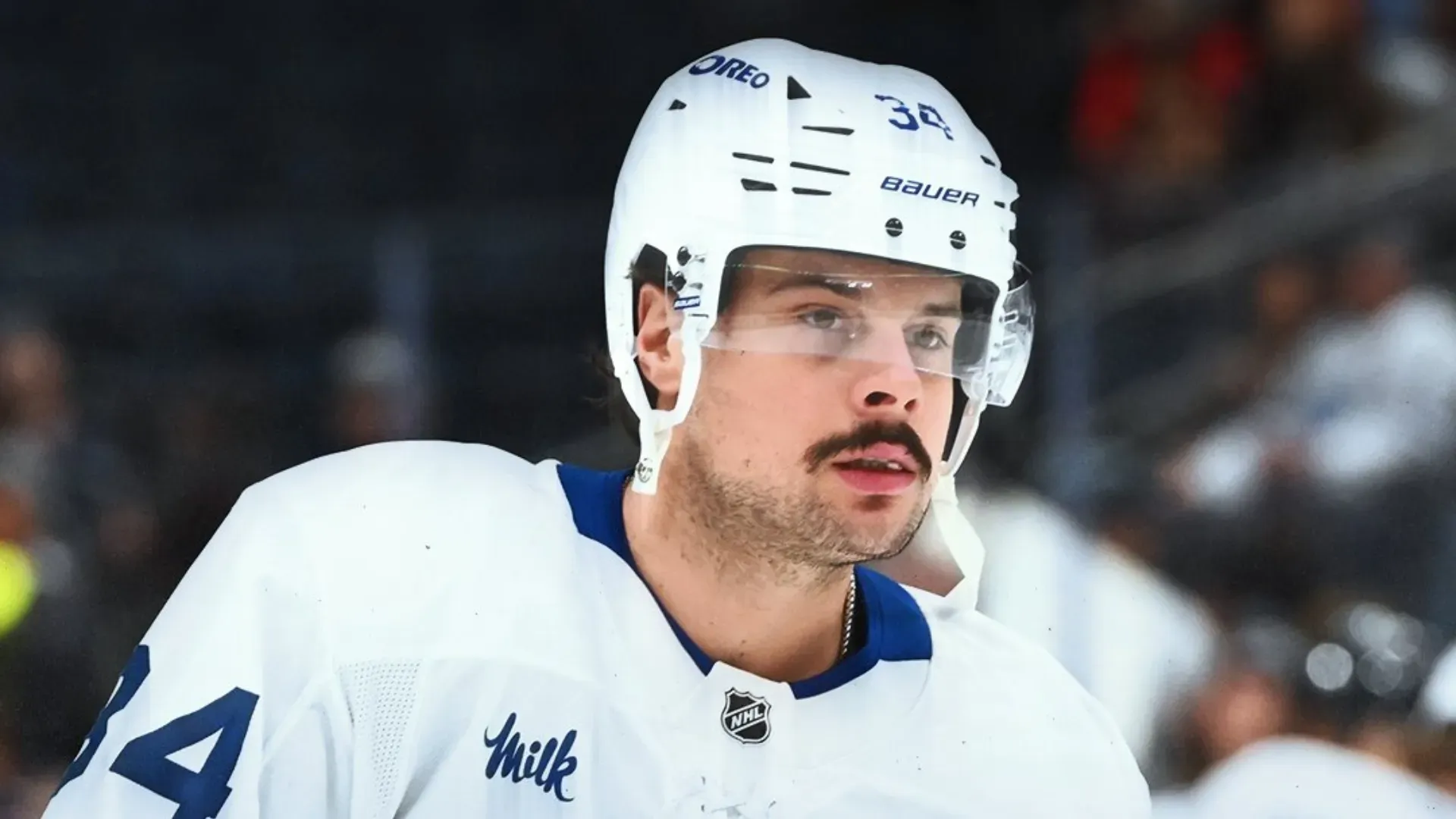 Auston Matthews in warmups