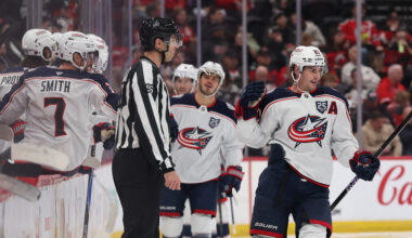 Monahan Scores Twice as Blue Jackets Defeat Devils 5-3 - The Hockey Writers - Columbus Blue Jackets