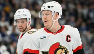 Brady Tkachuk skating for the Ottawa Senators