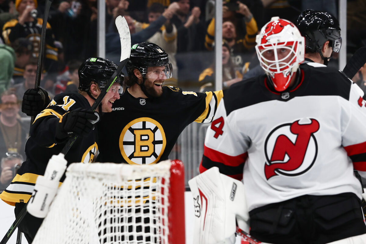 Casey Mittelstadt Pavel Zacha Boston Bruins Jake Allen New Jersey Devils