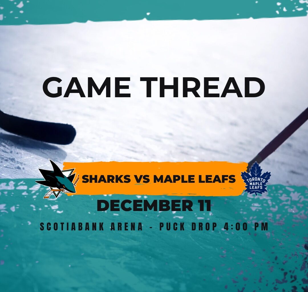 Sharks at Maple Leafs game 32: Lines, game thread and how to watch
