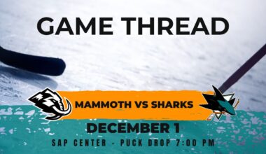 Mammoth at Sharks game 27: Lines, game thread and how to watch