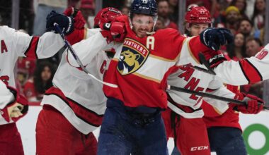 Panthers left wing Matthew Tkachuk has not played since Game 6 of the Stanley Cup Final after having surgery to repair a sports hernia and torn adductor muscle.