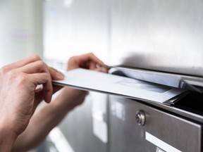 Dropping letters into mail