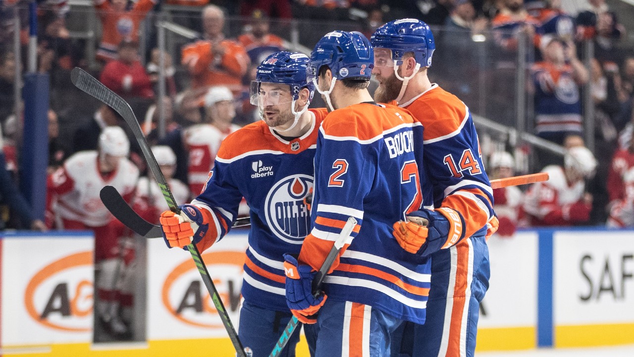 Zach Hyman's hat trick leads Oilers over Red Wings