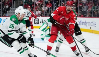 Larkin gets tying goal late in 3rd and winner in OT as Red Wings beat Stars for 3rd straight win