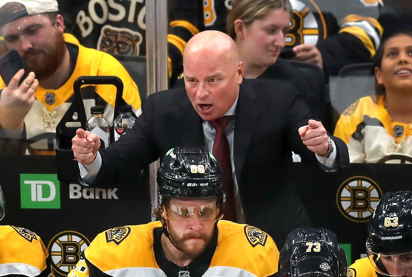 Jim Montgomery had a 120-41-23 regular-season record as coach of the Bruins.
