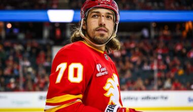 Lomberg lights up Saddledome in Flames’ 6-3 win over Golden Knights