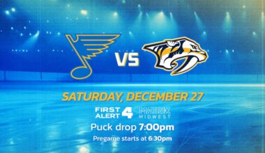 Watch the Blues-Predators game on First Alert 4 & Matrix Midwest