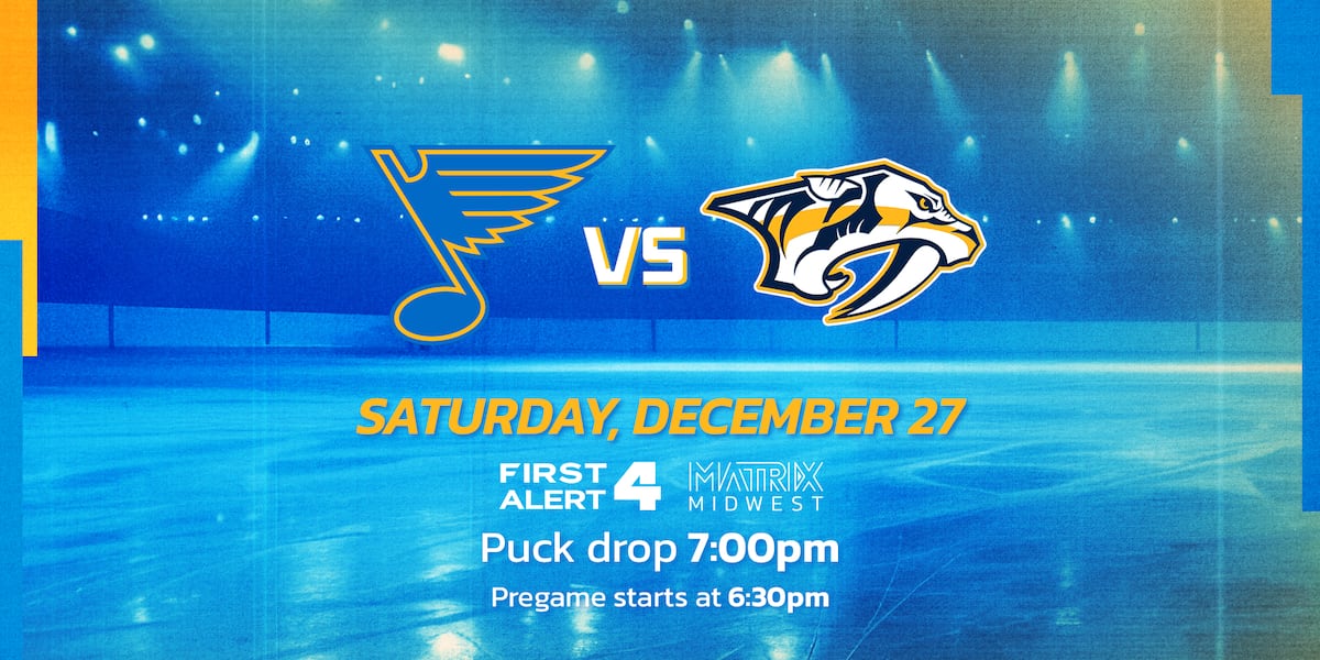 Watch the Blues-Predators game on First Alert 4 & Matrix Midwest
