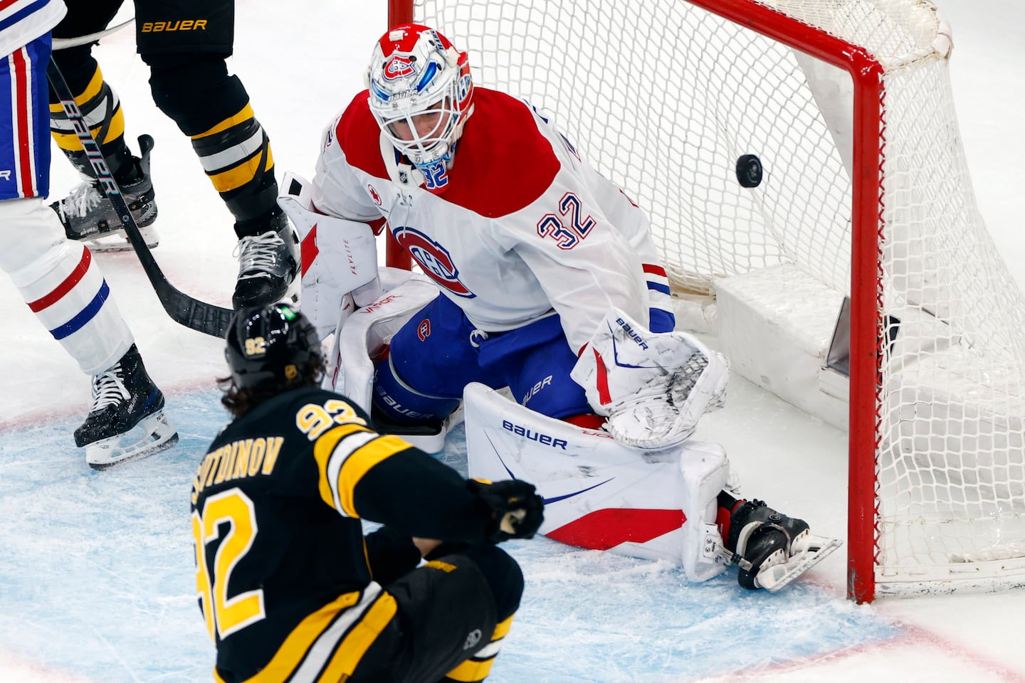 Bruins center Marat Khusnutdinov tied it, 1-1, with his fifth goal of the season.