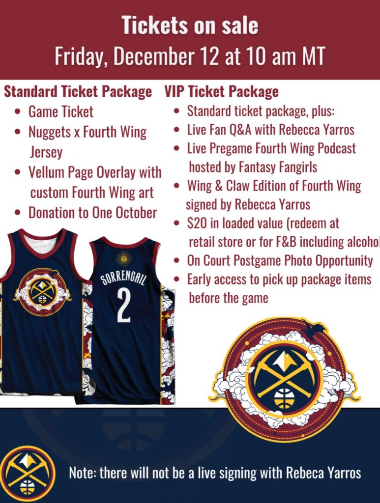info about Fourth Wing Nuggets tickets