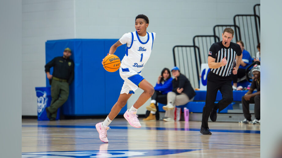 Lebanon junior Jayden Bailey (1) dribbles up the floor in the Blue Devils' home opener against Brentwood. JACKSON REYNOLDS