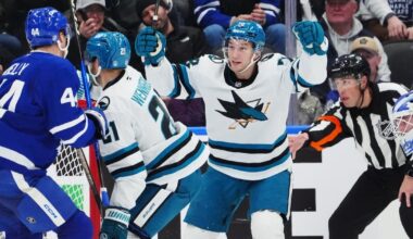 Alex Wennberg caps three-point effort with OT winner as San Jose Sharks top Toronto Maple Leafs