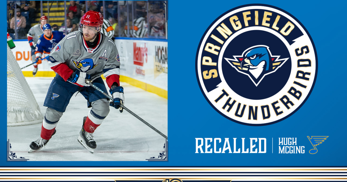 Springfield Thunderbirds | Blues Recall F Hugh McGing from T-Birds