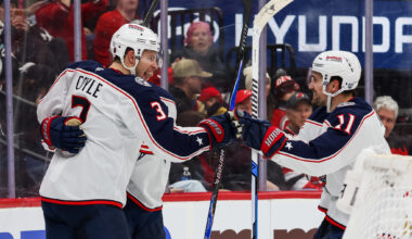 Miles Wood Charlie Coyle Columbus Blue Jackets