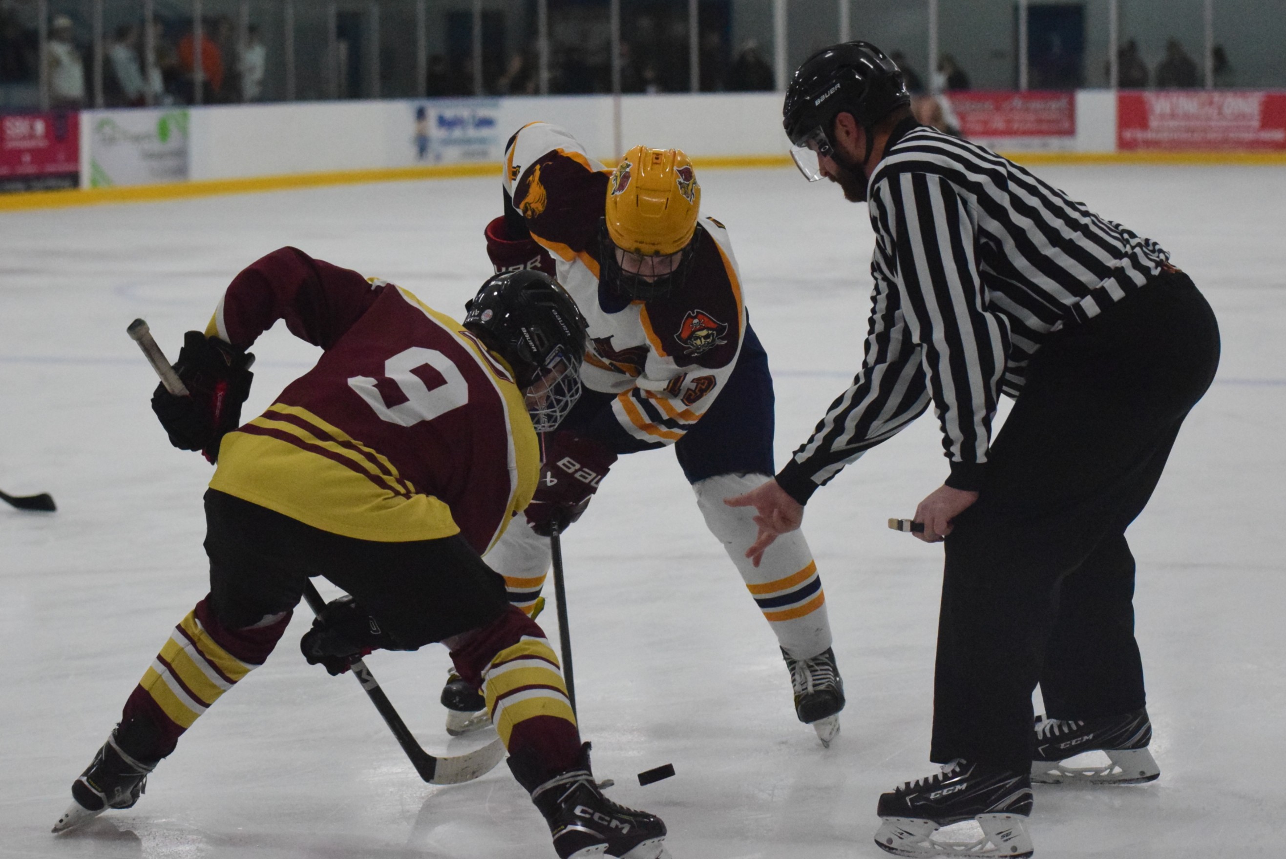 The Riverview-Cabrini United ice hockey team used a big third...