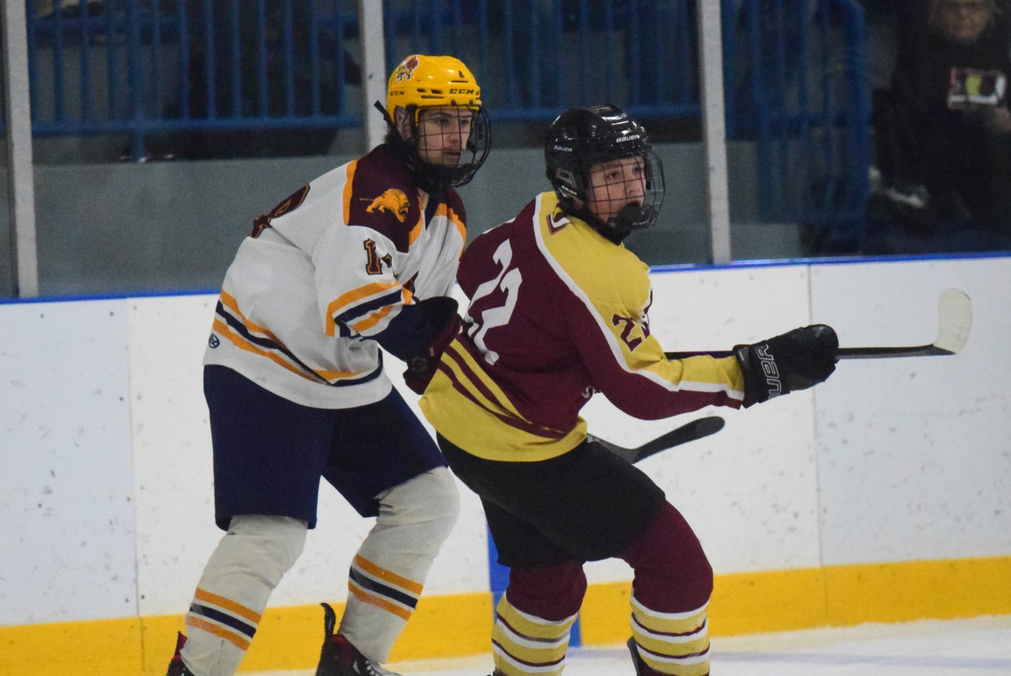 The Riverview-Cabrini United ice hockey team used a big third...