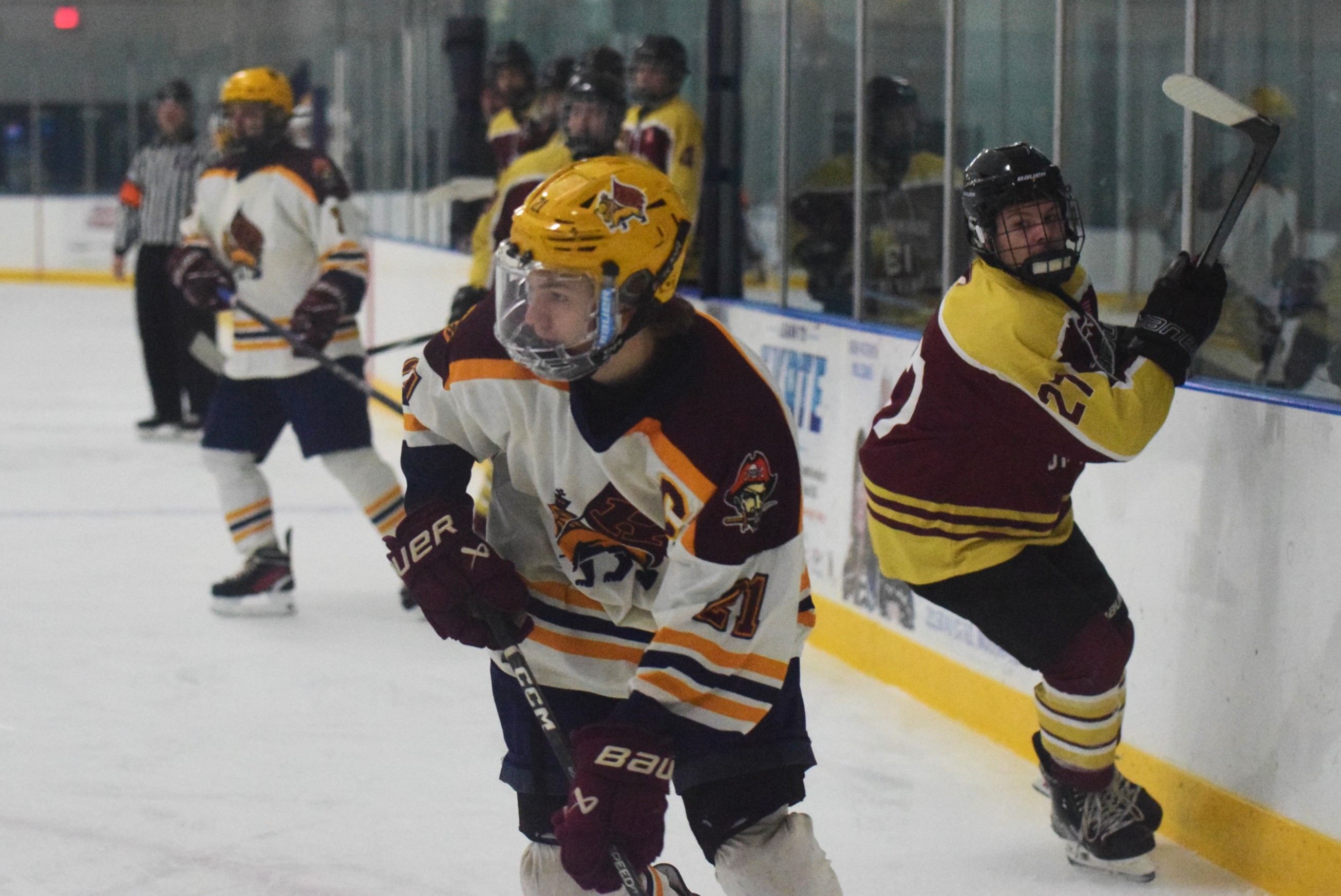 Senior Maverick Markham (21) scored five goals for Riverview-Cabrini in...