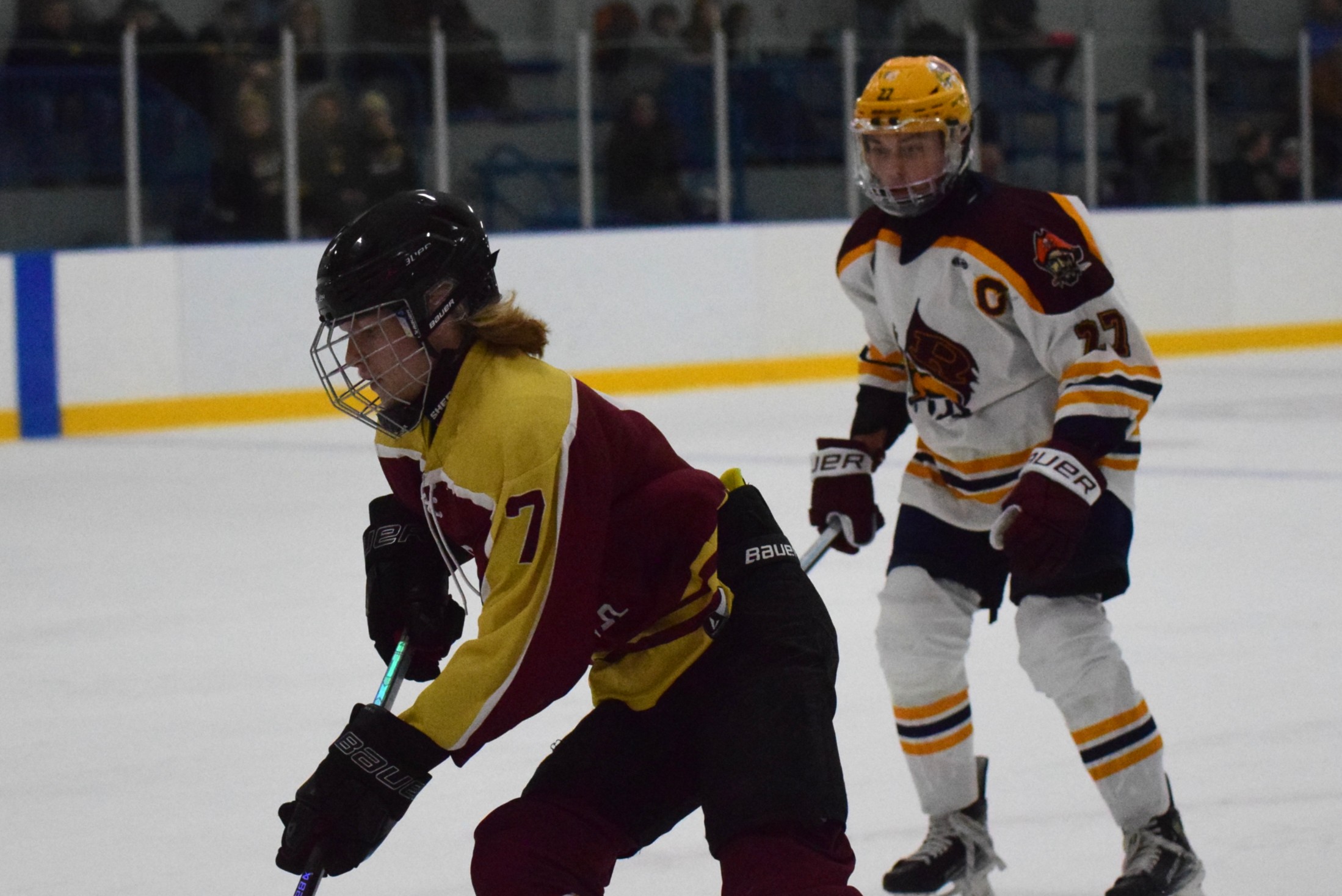 The Riverview-Cabrini United ice hockey team used a big third...